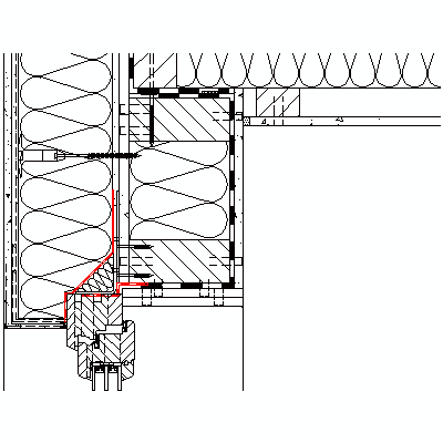novostavba - dřevostavba - okno vykonzolované do prostoru tepelné izolace - ostění